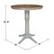 International Concepts Round 36 in Round Top Pedestal Table, Bar Height, Hickory/Stone, 36 in W, 36 in L, 41.9 in H, Wood K41-36RT-27B-6B-2 - alternate 4